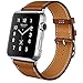 Produktbild Bonivita Apple Uhrenarmband 38 mm 42 mm Hermes Original Leder mit Metall Verschluss Single Tour Rallye Armband Armband für iWatch Series 1 Serie 2 Serie 3 Sport Edition, L-brown, 42mm