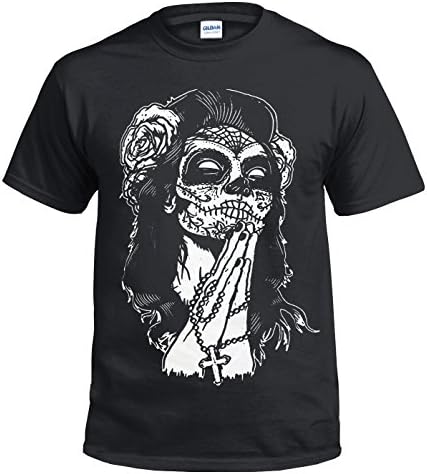 Mexican Skull Cotton T-Shirt,Tattoo/Skull/Rock/Metal/Biker/Goth/Sugar/Candy/Top