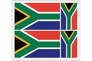 HANDMADE BY STUKK 4 x South African Flag Vinyl Sticker for Car Bumper Mirror iPad Van Laptop