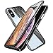Produktbild WindCase iPhone XS Max Hülle, 360 Grad Komplettschutz Vorder Metall Bumper mit Magnetischer Adsorptionskasten +Transparent Gehärtetes Glas Ganzkörper-Koffer Schutzhülle für iPhone XS Max Schwarz