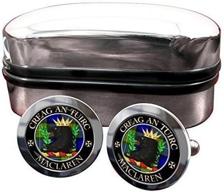 Maclaren Scottish Clan Crest Mens Cufflinks with Chrome Gift Box