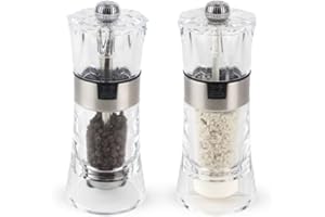 Peugeot 2/34573 Oslo Pepper and Salt Mill Set, Acrylic Metal Stainless Steel, Transparent
