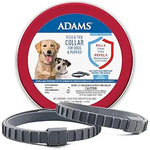 Adams Flea and Tick Collar for Dogs and Puppies, One Size Fits All, 2-Pack