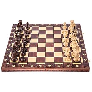 Ajedrez de Madera – AMBASADOR Lux – 52 x 52 cm – Piezas de ajedrez & Tablero de ajedrez