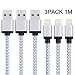Produktbild iPhone Ladekabel Lightning Ladekabel [3 Pack 1m] - SUNDIX iPhone Ladekabel für Apple iPhone X/8/8 Plus/7/7 Plus/6s/6s Plus/6/6 Plus/5s/5c/5/SE, iPad Mini 2/3/4/Air, iPod und mehrere Geräte (Weiß)