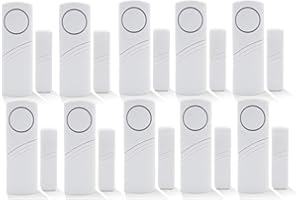 XEMZ Magnetic Door/Window Alarm Doorbell, Wireless Security sensor Burglar Alarm System Loud 90 dB, Shed Garage Vibration Entry Warnning Detector, for Office/School/Hote/Hom/Store Security (10)