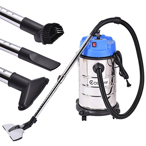 Costway Industriestaubsauger Mehrzwecksauger Nass-Trockensauger mit Zubehör 1800W 30L Edelstahl - 2