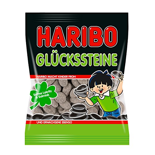 Haribo Glückssteine, Lakritz, Süßigkeit, Nascherei, Im Beutel, Tüte, 200 g Haribo Glückssteine, Lakritz, Süßigkeit, Nascherei, Im Beutel, Tüte, 200 g