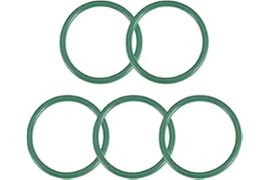 sourcing map Flúor Caucho Tóricas Juntas, 42mm OD 35mm ID 3,5mm Ancho FKM Sello Junta para Maquinaria Plomería, Verde, Paquete de 5