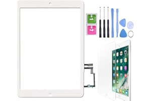 HEDYWEI Repuesto Digitalizador de Pantalla Táctil Compatible para iPad Air 9.7 Plg. A1474 A1475 2013 Adhesivo + Herramientas Blanco