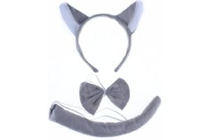 She's Shining ensemble de déguisement loup fille serre tete oreilles queue et nœud papillon set costume de fête à thème halloween