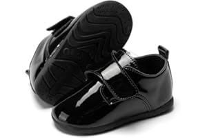 Sonsage Infant Baby Boys Girls Classic PU Leather Wedding Loafers Brogue Toddler Oxford Dress Shoes First Steps Walking Flat Lazy Crib Shoe