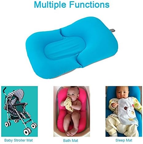 Baby Bath Support Newborn Baby Bath Tub Sink Seat Bather Baby Soft Bath Shower Cushion (Blue)