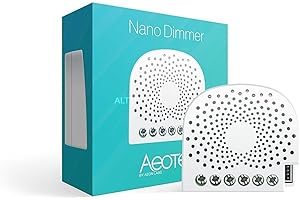 Aeotec Nano Dimmer, Z-Wave Plus Atenuador de Pared Para LED, Incandescente, Halógeno, Luces Fluorescentes, ZW111 1.2A Neutral Opcional, Lectura de Consumo de Energía