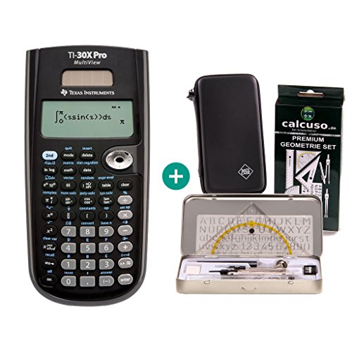 Preisvergleich Produktbild Texas Instruments TI-30X Pro MultiView + Schutztasche + Geometrie-Set