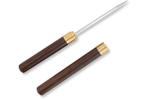 KIEYEENO Pic à Glace, 9 Pouces Pics à Glace en Acier Inoxydable Pique Cuisine Broyeur à Glace avec SéCurité PoignéE en Bois et Gaine pour Pique-Niques Camping Cocktails Barman Bars La Maison (1Pcs)