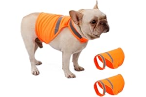 DONGKER Warnweste für Hunde, 2 Stuck Reflektierende Hund Sicherheitsweste, Verstellbar Hohe Sichtbarkeit Hundeweste mit Klettverschluss für mehr Sicherheit im Dunkeln