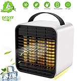 ♣【Enfriador Portátil USB】Este tamaño de ventilador de mini aire acondicionado (4.7 * 5 * 5.1 pulgadas), muy fácil de transportar y mover, carga USB, batería incorporada de 2000 ml; Puede seguir trabajando 8 horas en Primera marcha, trabajando 4.5 horas en Segunda marcha, trabajando 2.5 horas en Tercera marcha. No importa dónde se encuentre, puede utilizar este ventilador: en la sala de estar, el dormitorio, la cocina, el vestíbulo o incluso en el exterior o en un picnic de la cabaña.