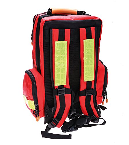 NotfallRucksack - leer - rot - ohne Taschen, ca. 46 x 25 x 20 cm (LxTxH), Nylon mit viel Platz und praktischer Aufteilung - 2