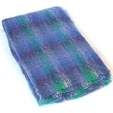  Azul y turquesa/manta de Mohair irlandés bestdeal manta. (tamaños grandes y pequeños), lana, Blue Turquoise Check, cama individual