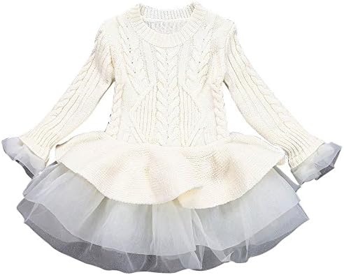 Girls Dresses, SHOBDW Kids Girls Knitted Sweater Winter Pullovers Crochet Tutu Tops Clothes Dress