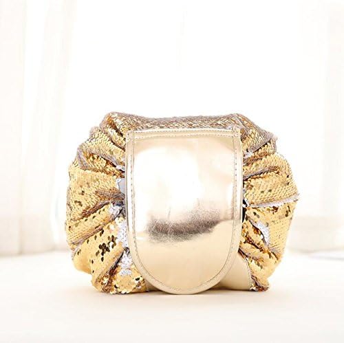 Coco said Sequins Drawstring makeup Bag Magic Makeup Pouch (Gold)