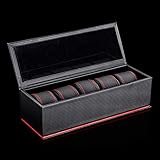 Rong biao Uhrenbox 5 Slot Aufbewahrungsbox Armband Schmuck Finishing Display Box Faser Leathe Männer Und Frauen Geschenkbox