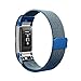 Produktbild Kreema Magnetic Milanese Ersatzband Edelstahl verstellbares Armband (Blau) fur Fitbit Charge 2
