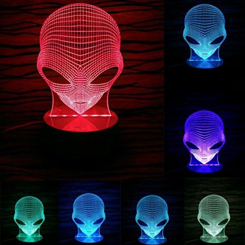 Clode Night Light, 3D Visualization Unique Pop-eyed Alien Shape Lighting Effects Amazing Optical Illusion Home Decor Lamp