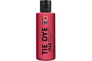 Marabu Tie Dye Ink Batik in Rosso Ciliegia, 80 ml Base d'Acqua, vegana, Vernice radiosa per Tessuti Chiari con Un Massimo del 20% di Fibre Sintetiche, 17300004031, Cherry Red