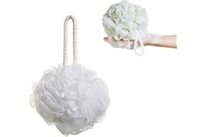 Egurs Weiß Badeschwamm mit Schlüsselband Massageschwamm Mesh Duschschwamm