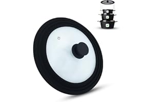 M.S.N Uniwersalna szklana pokrywka, garnki i patelnie 28/30/32 cm, z zaworem wylotowym i silikonową krawędzią.