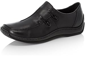 Rieker L1751 Celia soft leather slip on shoes with square toe shape