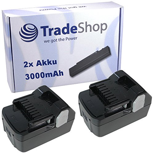 2x Hochleistungs Li-Ion Akku, 18V / 3000mAh für Hitachi C18DSL C18DSL2 C18DSLP4 CG18DSDL CJ18DSL CJ18DSLP4 CL18DSL CR18DSL CR18DSLP4 DH18DSL DH18DSLP4 DS18DBL DS18DSAL DS18DSDL DS18DSFL DS18DSL DV18DBL