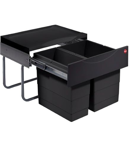 Pattumiera Estraibile Naber CLAP 3/500-2 – 30 Litri (2x15) Antracite – Per Mobili Cucina Larghezza 50 Cm – Cestino Differenziata