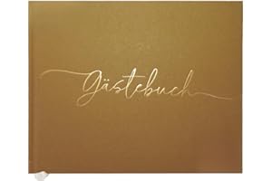 Plantvibes Premium Gästebuch Hochzeit – 120 Seiten Premium-Papier, Dickem Papier, Es Drückt Nicht Durch, Vintage-Stil, Mit Goldenem Titel - Ideal Für Hochzeiten, Geburtstage