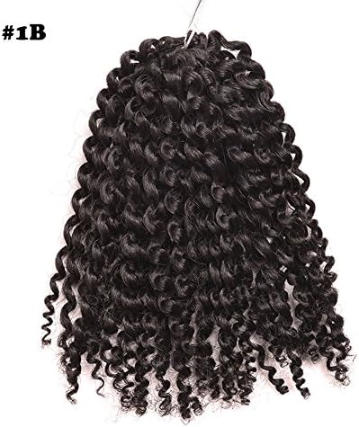 3pcs/set 8" Havana Mambo Twist Jumbo Braids Malibob Afro Kinky Curly Crochet Hair Free tress (8", 1b)