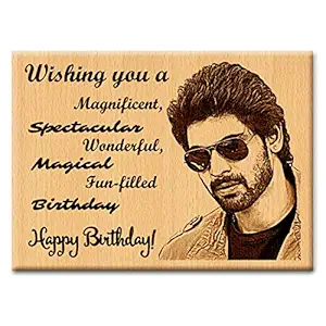 GFTBX Happy Birthday Personalized Engraved Rectangular Wooden Photo Plaque Gift for Brother|Men|Boys|Boyfriend (5 x 4 inches, Brown)