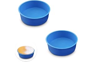 JSUOEO Molde de silicona redondo, 2 piezas de silicona flexible para tartas de 8 pulgadas, redondo, molde de silicona para hornear en capas para pasteles y panes
