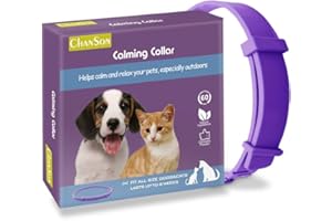 ALQFFHL Beruhigungshalsband für Hunde und Katzen, Anti-Angst-Halsband mit Einstellbarer Größe, natürliches, sicheres, wasserdichtes Beruhigungsmittel für Katzen und Hunde, 1 Packung (klein)