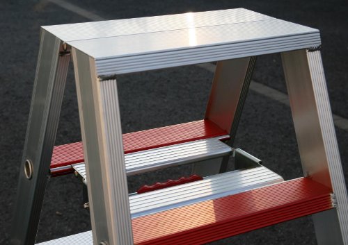 Alu-Profi-Doppelleiter 2×7-stufig, 194x64x23cm, Aluminium, Marke: Szagato (Stehleiter, Anlegeleiter, Aluleiter, Kombileiter, Leiter) - 2