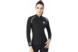 ZCCO Top muta in neoprene da 1,5 mm con cerniera - Giacca subacquea a manica lunga per uomo e donna per nuoto, snorkeling, immersione e surf