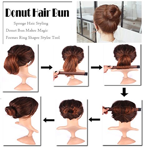 NALATI **Frühling Mode Frisur** Damen Fashion Haarstyling Tool Donut Hair Bun Maker & Fashion Haare Dutt Styling Werkzeug-Brautfrisur Brautschmuck Haarknoten Frisurenhilfe Haarzopf – Perfekt für lange Haare - 3
