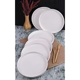 Bambum 6'lı Handmade 20 Cm Beyaz İnci Pasta Tabak Seti - Tatlı Tabağı Seti