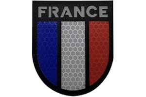 Ohrong IR, drapeau de la France Patch infrarouge réfléchissant Armée nationale Française Brassard Emblème Tactique Militaire Morale Paintball Combat Badge pour Voyage Sac à Dos Chapeaux Vestes