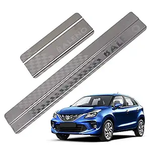 Galio Car Footsteps Scuff Plate Sill Guard Stainless Steel (After-Market) Compatible with Baleno (2015 Onwards) Baleno