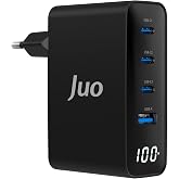 Juo 100W GaN Led Ekranlı 3 Type-C + USB-A Hızlı Şarj Cihazı iPhone & Macbook & Notebook Şarj Aleti