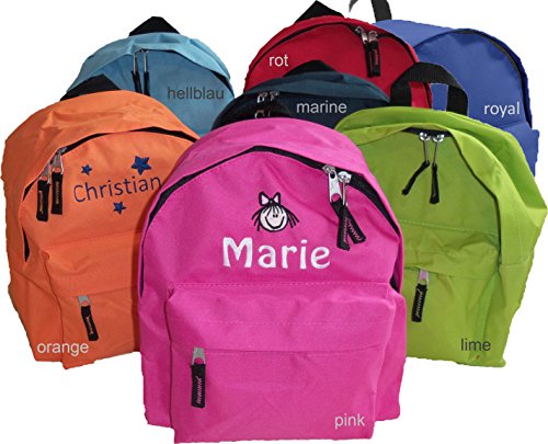 Kinder-Kindergarten Rucksack mit Namen & Motiv bestickt