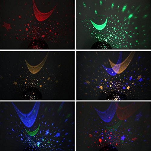 Sternenhimmel Projektor, SlowTon Projektor Lampe 360 Grad Romantische Stimmung Stern-Nachtlicht-Lampen-Raum Rotierende Nachttischlampe 4 LED Wulst für Baby-Kinderzimmer Schlafzimmer Kinderzimmer Kinder Zimmer, Hochzeit, Geburtstag, Parteien mit USB Kabel, Rosa - 2