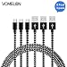 Produktbild Micro USB Kabel, [6FT-3Pack] Nylon geflochten Schnelle Geschwindigkeit Sync & Ladekabel A Male to Micro B für Samsung, HTC, LG, HP, Sony, Most Android und weitere Smartphones-[Schwarz + weiß]